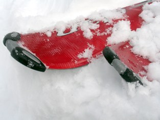 This photo of skis in the snow - somebody was skiing - was taken by photographer Sanja Gjenero of Zagreb, Croatia.